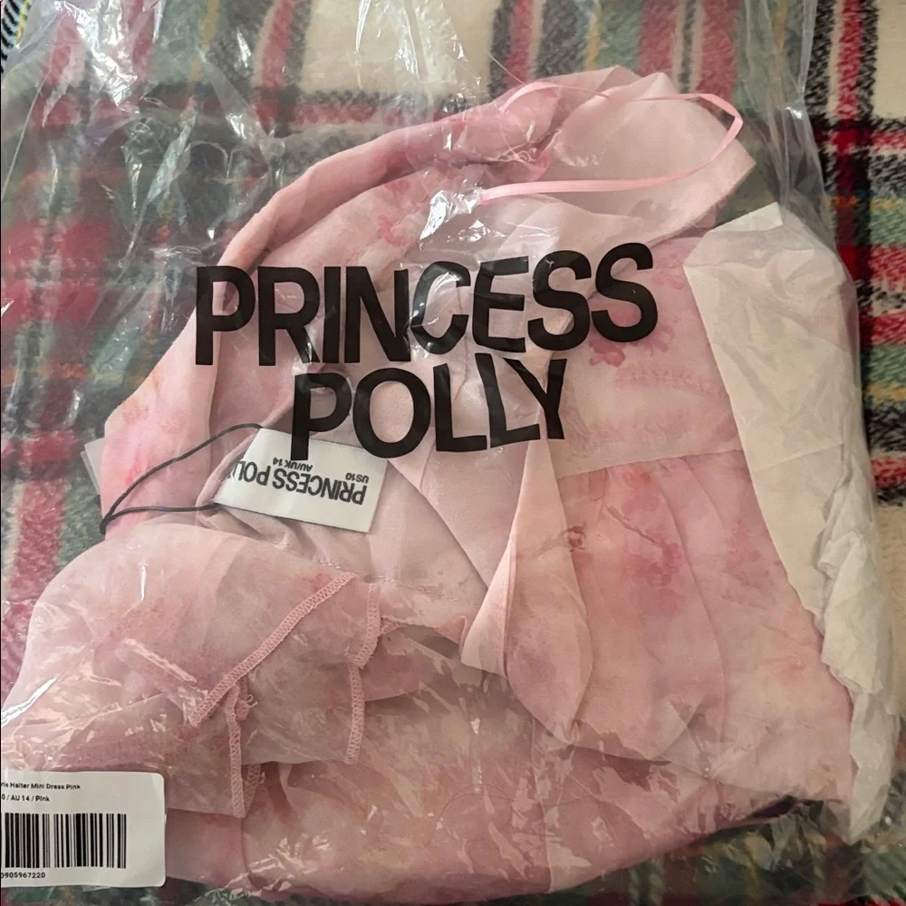 Princess Polly Valorie Halter Mini Dress Pink, size 10